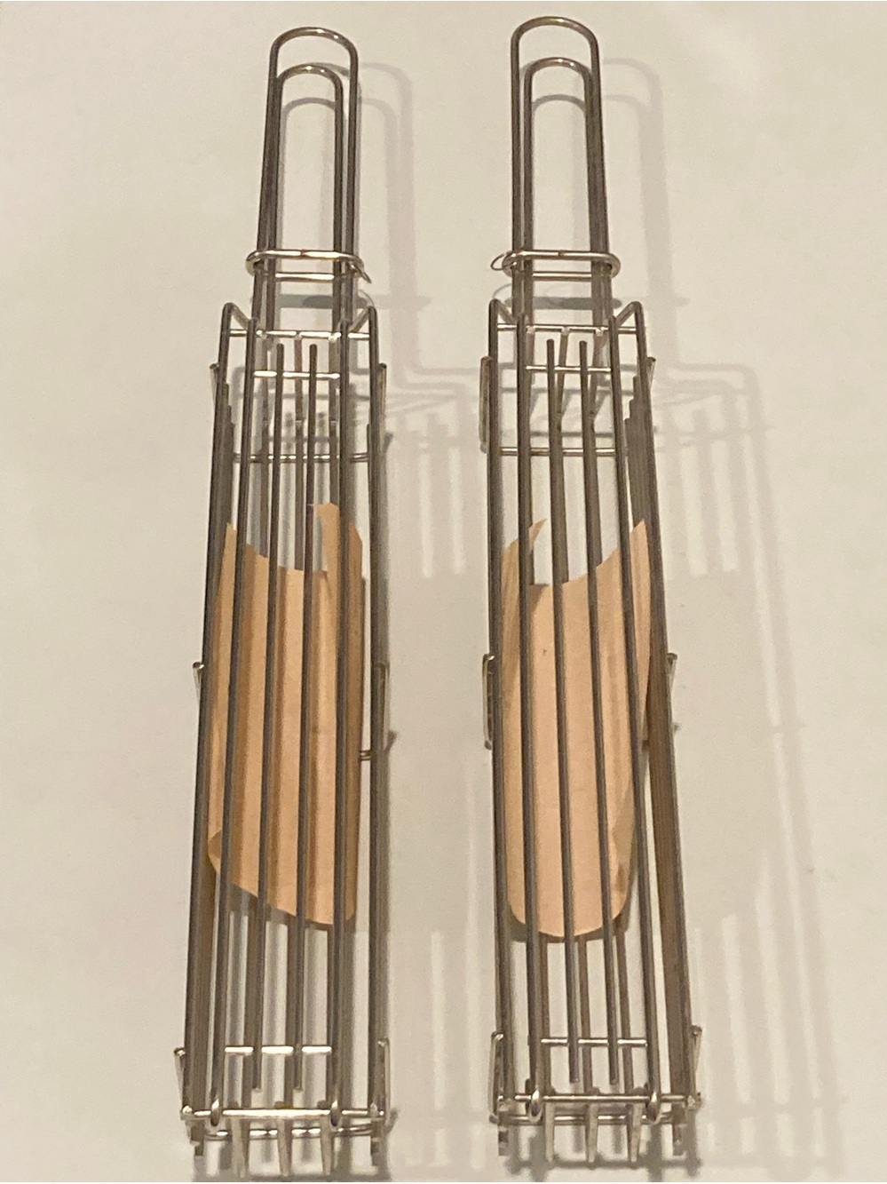 Vintage Kabob Grilling Baskets, Set of 2, Measures 21”x2”x2” Nickel Plated, New